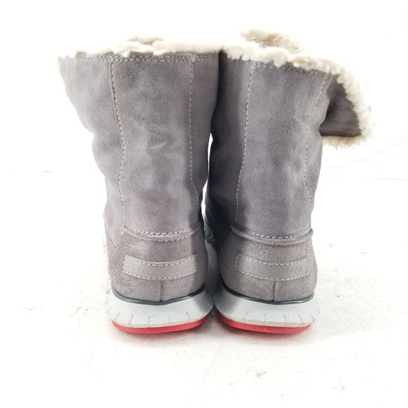 Cole Haan ZeroGrand Shearling Gray Suede Waterproof Fur Chukka Bootie Size 9.5 B - Picture 3 of 11